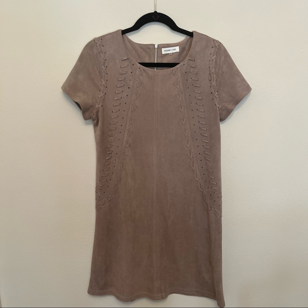 Faux suede dress